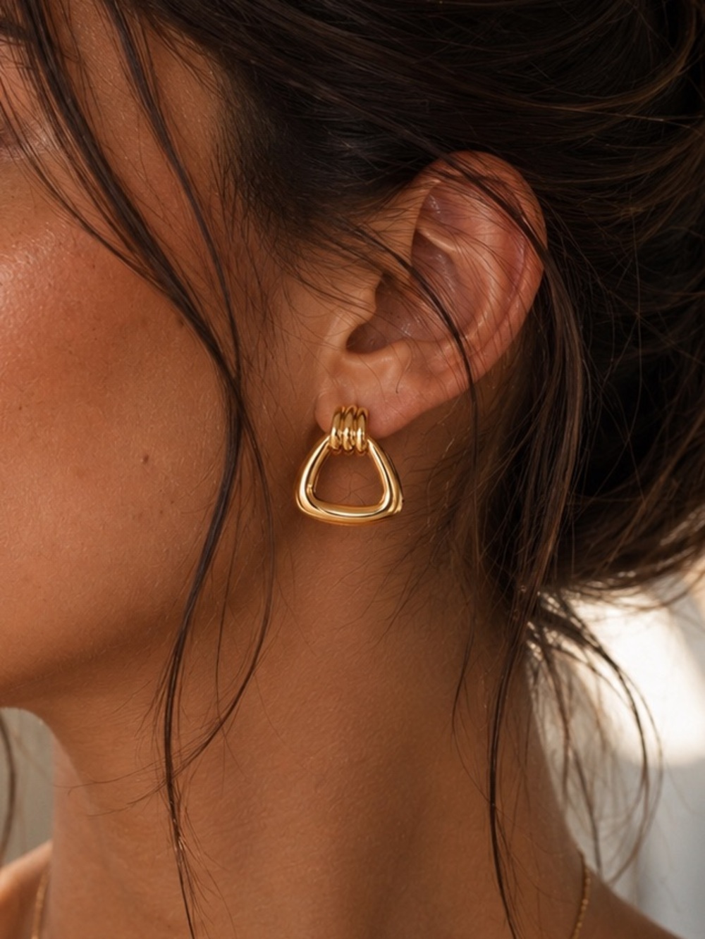 18K Gold Plated Triangle Stud Earrings